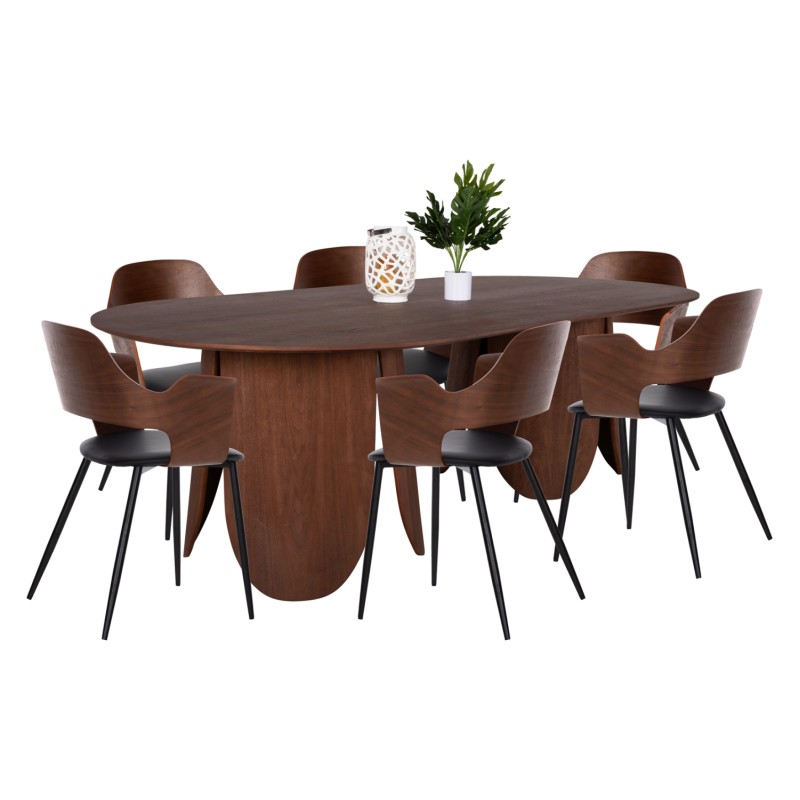 DINING SET 7PCS FK11966 TABLE OVAL DENTY & 6 CHAIRS VELP DINING SET 7PCS FK11966 TABLE OVAL DENTY & 6 CHAIRS VELP
