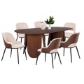 DINING SET 7PCS FK11967 TABLE OVAL DENTY & 6 CHAIRS DELF(BEIGE) DINING SET 7PCS FK11967 TABLE OVAL DENTY & 6 CHAIRS DELF(BEIGE)