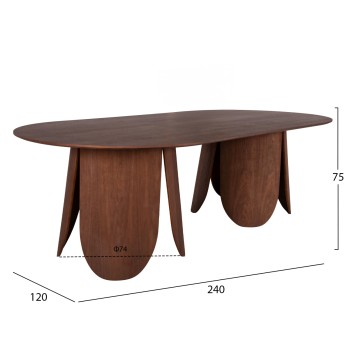 DINING SET 7PCS FK11969 TABLE OVAL DENTY & 6 CHAIRS DELF(BLACK)