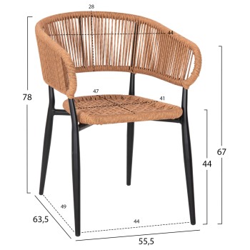 ARMCHAIR ALUMINUM EULO FK5783.13 BLACK-SYNTHETIC RATTAN BEIGE 55,5x63,5x78Hcm. ARMCHAIR ALUMINUM EULO FK5783.13 BLACK-SYNTHETIC RATTAN BEIGE 55,5x63,5x78Hcm.