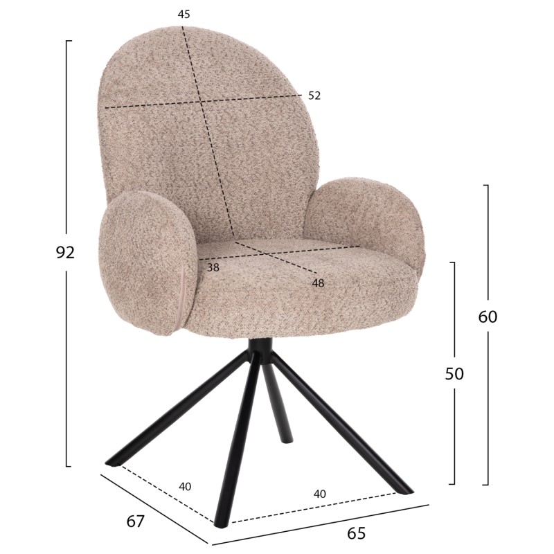 DINING SET 7PCS FK11976 TABLE CORBY & 6 ARMCHAIRS WINON(BEIGE) DINING SET 7PCS FK11976 TABLE CORBY & 6 ARMCHAIRS WINON(BEIGE)