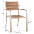 ARMCHAIR ALUMINUM SAGA FK5127.04 CHAMPAGNE-COLORED WITH POLYWOOD SEAT AND BACKREST 55x52x86Hcm. ARMCHAIR ALUMINUM SAGA FK5127.04 CHAMPAGNE-COLORED WITH POLYWOOD SEAT AND BACKREST 55x52x86Hcm.