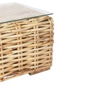 OUTDOOR COFFEE TABLE TROPEL FK9811 MANGO WOOD-NATURAL RATTAN-SAFETY GLASS 110x60x40Hcm. OUTDOOR COFFEE TABLE TROPEL FK9811 MANGO WOOD-NATURAL RATTAN-SAFETY GLASS 110x60x40Hcm.