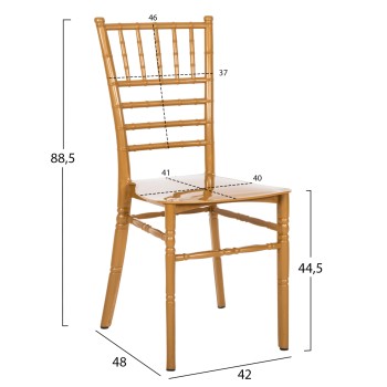 POLYPROPYLENE CATERING CHAIR TIFFANY NEW FK8058.05 GOLD 41.2x49.7x89Hcm. POLYPROPYLENE CATERING CHAIR TIFFANY NEW FK8058.05 GOLD 41.2x49.7x89Hcm.