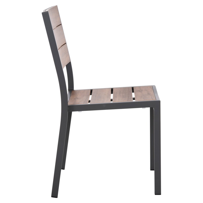 ALUMINUM CHAIR SAGA FK6063.02 DARK GREY WITH POLYWOOD 46x52x86Hcm. ALUMINUM CHAIR SAGA FK6063.02 DARK GREY WITH POLYWOOD 46x52x86Hcm.