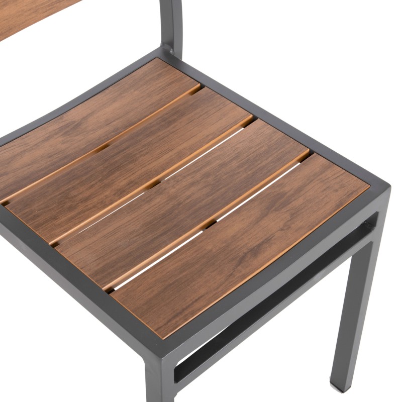 ALUMINUM CHAIR SAGA FK6063.02 DARK GREY WITH POLYWOOD 46x52x86Hcm. ALUMINUM CHAIR SAGA FK6063.02 DARK GREY WITH POLYWOOD 46x52x86Hcm.
