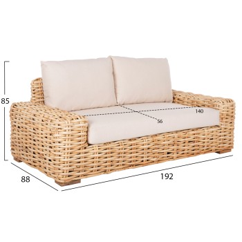 OUTDOOR LOUNGE SET 4PCS TROPEL FK11940 NATURAL RATTAN-2SEATER SOFA-2 ARMCHAIRS-COFFEE TABLE OUTDOOR LOUNGE SET 4PCS TROPEL FK11940 NATURAL RATTAN-2SEATER SOFA-2 ARMCHAIRS-COFFEE TABLE