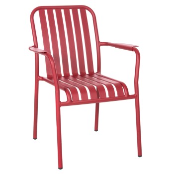 ALUMINUM ARMCHAIR RACHEL FK6088.05 RED 63x58x85Hcm.