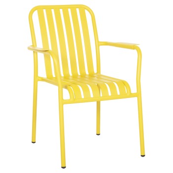 ALUMINUM ARMCHAIR RACHEL FK6088.06 YELLOW 63x58x85Hcm.