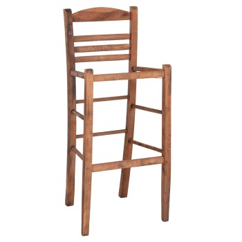 BAR STOOL GADIEL FK5587.01 BEECH WOOD IMPREGNATED IN WALNUT COLOR 40,5x39x104.5Hcm.FRAME ONLY