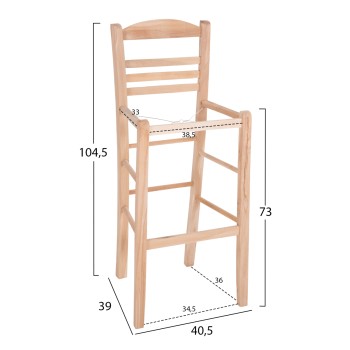 BAR STOOL GADIEL FK5587.02 BEECH WOOD IMPREGNATED-UNPAINTED 40,5x39x104.5Hcm.FRAME ONLY BAR STOOL GADIEL FK5587.02 BEECH WOOD IMPREGNATED-UNPAINTED 40,5x39x104.5Hcm.FRAME ONLY