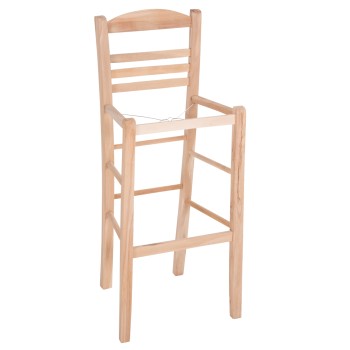 BAR STOOL GADIEL FK5587.02 BEECH WOOD IMPREGNATED-UNPAINTED 40,5x39x104.5Hcm.FRAME ONLY