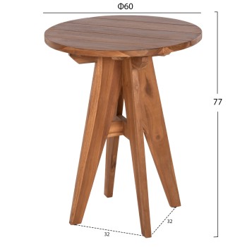 OUTDOOR ROUND TABLE LEO FK9859.11 SOLID TEAK WOOD IN NATURAL Φ60x75Hcm. OUTDOOR ROUND TABLE LEO FK9859.11 SOLID TEAK WOOD IN NATURAL Φ60x75Hcm.