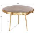 SET 2PCS COFFEE TABLES ANGUL FK10708 METAL IN GOLD-BLACK-WHITE