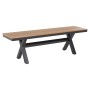 ALUMINUM BENCH TAWNEE FK6038.01 ANTHRACITE WITH POLYWOOD SEAT IN NATURAL WOOD COLOR 150x36x45Hcm.