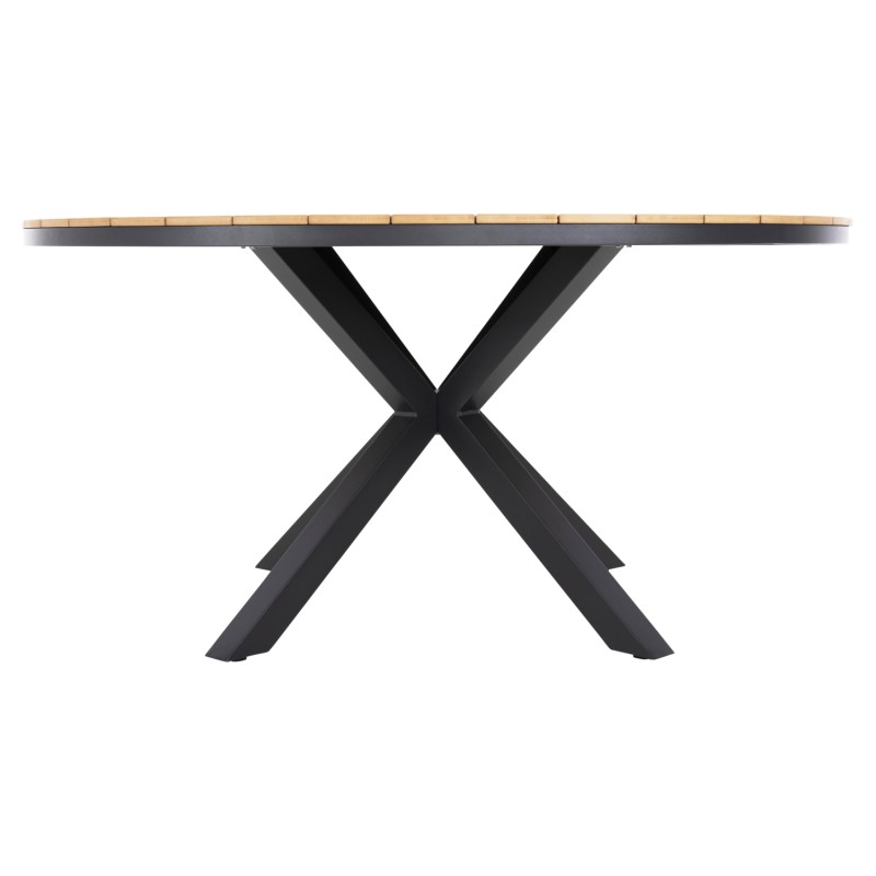 OUTDOOR ROUND TABLE MORIL FK6042.01 ALUMINUM IN ANTHRACITE-POLYWOOD IN NATURAL WOOD Φ150cm. OUTDOOR ROUND TABLE MORIL FK6042.01 ALUMINUM IN ANTHRACITE-POLYWOOD IN NATURAL WOOD Φ150cm.
