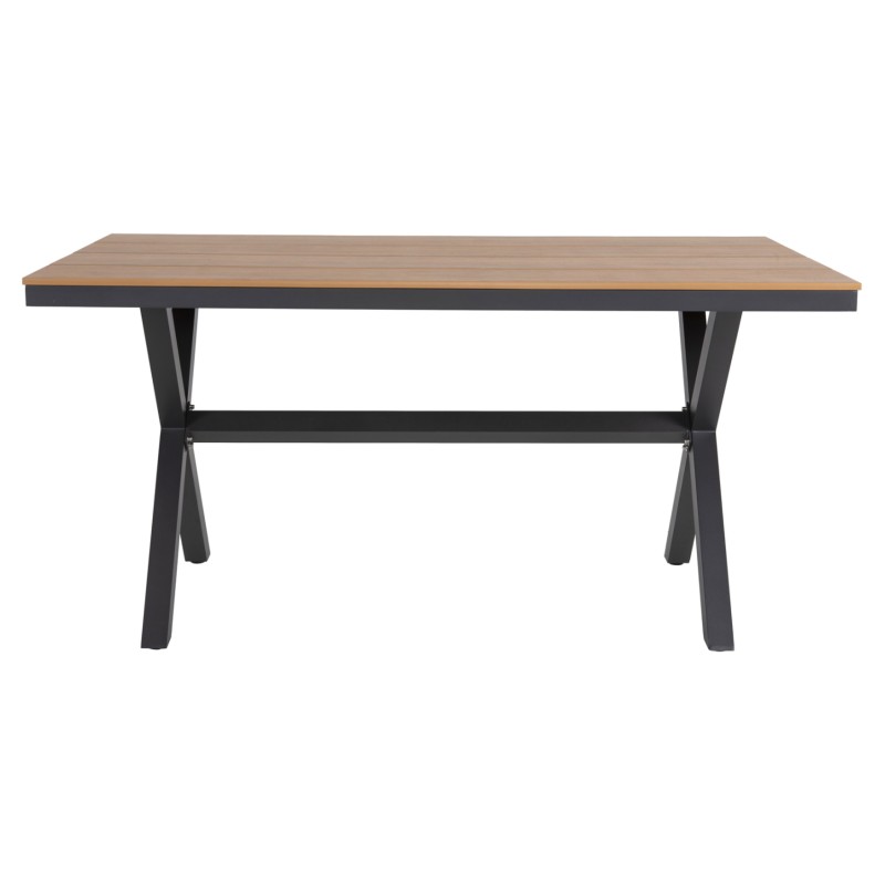 ALUMINUM RECTANGULAR TABLE TAWNEE FK6037.01 ANTHRACITE COLOR-POLYWOOD IN NATURAL WOOD 150x89,5x73H ALUMINUM RECTANGULAR TABLE TAWNEE FK6037.01 ANTHRACITE COLOR-POLYWOOD IN NATURAL WOOD 150x89,5x73H