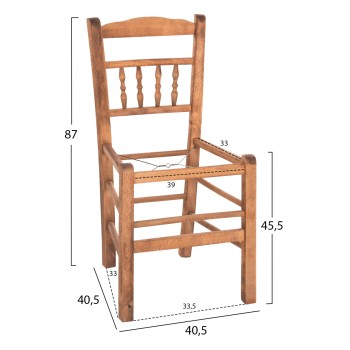 CHAIR CHOSEN FK8466.01 BEECH WOOD IMPREGNATED IN WALNUT COLOR 40.5x40.5x87Hcm.FRAME ONLY CHAIR CHOSEN FK8466.01 BEECH WOOD IMPREGNATED IN WALNUT COLOR 40.5x40.5x87Hcm.FRAME ONLY