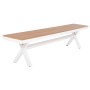 ALUMINUM BENCH TAWNEE FK6040.02 WHITE WITH POLYWOOD SEAT IN NATURAL WOOD COLOR 220x36x44,5Hcm.