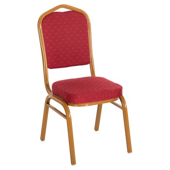 CHAIR CONFERENCE-CATERING HILTON FK0054.21 METALLIC WITH BURGUNDY FABRIC 44x66x92,5Hcm.