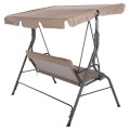 PORCH SWINGER 3-SEATER WITH SUNSHIELD LIKID FK5979.02 METAL GREY- FABRIC IN BROWN 174x110x200Hcm. PORCH SWINGER 3-SEATER WITH SUNSHIELD LIKID FK5979.02 METAL GREY- FABRIC IN BROWN 174x110x200Hcm.
