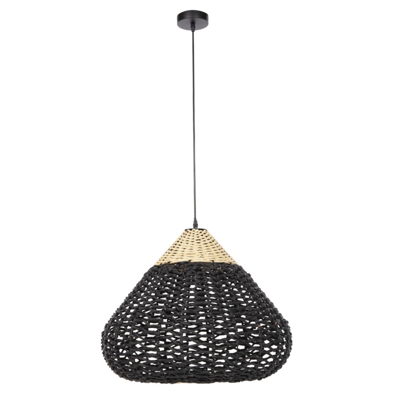CEILING PENDANT LAMP FK4346 PAPER ROPE ΙΝ BEIGE AND BLACK Φ55,5x44Hcm. CEILING PENDANT LAMP FK4346 PAPER ROPE ΙΝ BEIGE AND BLACK Φ55,5x44Hcm.