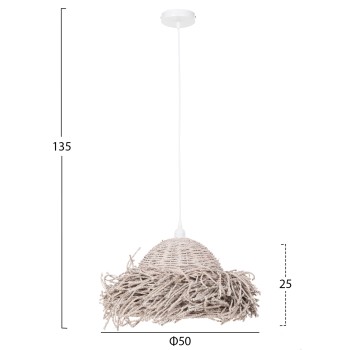 CEILING PENDANT LAMP FK4349 SEAGRASS IN WHITEWASH COLOR Φ50x25-135Hcm. CEILING PENDANT LAMP FK4349 SEAGRASS IN WHITEWASH COLOR Φ50x25-135Hcm.