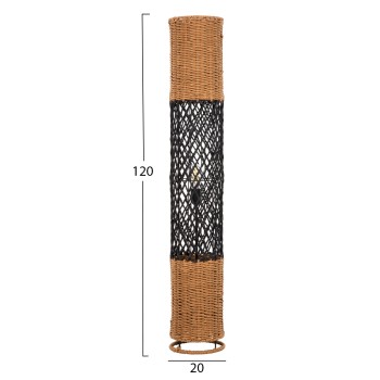 FLOOR STANDING LAMP FK4342 METAL-PAPER ROPE IN SAND BEIGE-BLACK Φ20Χ120Hcm. FLOOR STANDING LAMP FK4342 METAL-PAPER ROPE IN SAND BEIGE-BLACK Φ20Χ120Hcm.