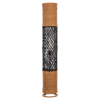 FLOOR STANDING LAMP FK4342 METAL-PAPER ROPE IN SAND BEIGE-BLACK Φ20Χ120Hcm.