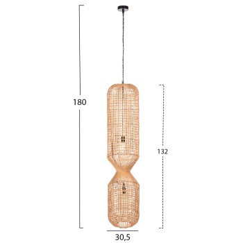 CEILING PENDANT LAMP FK4345 CYLINDRICAL-PAPER ROPE ΙΝ SAND BEIGE-2 BULBS Φ30,5x132Hcm. CEILING PENDANT LAMP FK4345 CYLINDRICAL-PAPER ROPE ΙΝ SAND BEIGE-2 BULBS Φ30,5x132Hcm.