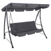 PORCH SWINGER-BED 3-SEATER WITH SUNSHIELD LIKID FK5980.01 METAL FRAME&FABRIC IN GREY 194x119x210Hcm.
