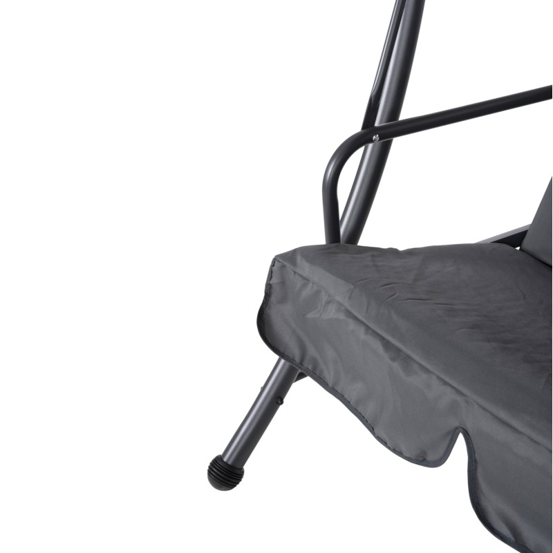 PORCH SWINGER-BED 3-SEATER WITH SUNSHIELD LIKID FK5980.01 METAL FRAME&FABRIC IN GREY 194x119x210Hcm. PORCH SWINGER-BED 3-SEATER WITH SUNSHIELD LIKID FK5980.01 METAL FRAME&FABRIC IN GREY 194x119x210Hcm.