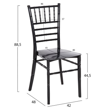 POLYPROPYLENE CATERING CHAIR TIFFANY NEW FK8058.07 GLOSSY BLACK 42x48x88,5Hcm. POLYPROPYLENE CATERING CHAIR TIFFANY NEW FK8058.07 GLOSSY BLACK 42x48x88,5Hcm.