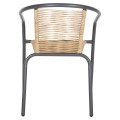 ARMCHAIR SWIFTER FK5969.02 METAL IN GREY-SYNTHETIC RATTAN IN NATURAL 54x61x75Hcm. ARMCHAIR SWIFTER FK5969.02 METAL IN GREY-SYNTHETIC RATTAN IN NATURAL 54x61x75Hcm.