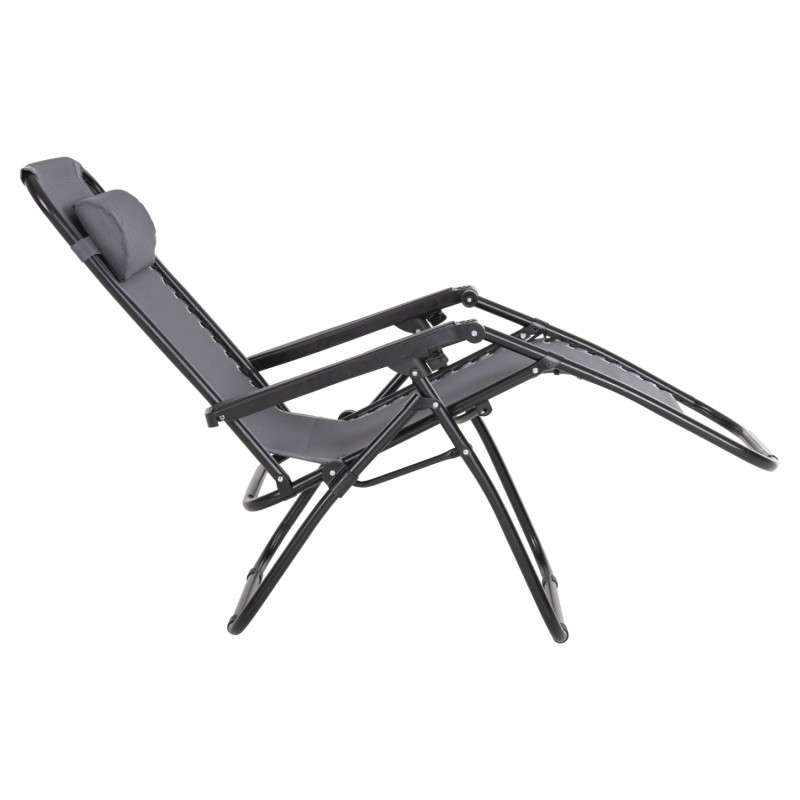 ARMCHAIR RELAX COMPANION FK5095.11 GREY TEXTILENE-BLACK METAL 67x145x110Hcm. ARMCHAIR RELAX COMPANION FK5095.11 GREY TEXTILENE-BLACK METAL 67x145x110Hcm.