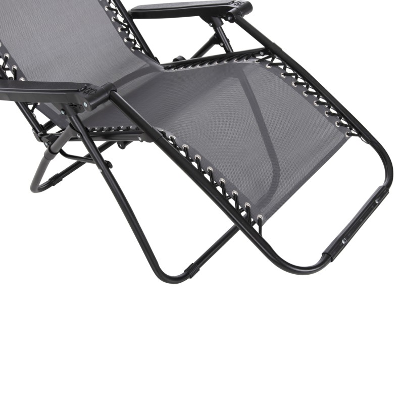ARMCHAIR RELAX COMPANION FK5095.11 GREY TEXTILENE-BLACK METAL 67x145x110Hcm. ARMCHAIR RELAX COMPANION FK5095.11 GREY TEXTILENE-BLACK METAL 67x145x110Hcm.
