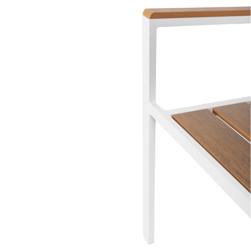 ALUMINUM ARMCHAIR SAGA FK5981.01 WHITE-POLYWOOD IN NATURAL 55x55x86Hcm. ALUMINUM ARMCHAIR SAGA FK5981.01 WHITE-POLYWOOD IN NATURAL 55x55x86Hcm.
