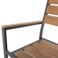 ALUMINUM ARMCHAIR SAGA FK5981.03 ANTHRACITE-POLYWOOD IN NATURAL 55x55x86Hcm. ALUMINUM ARMCHAIR SAGA FK5981.03 ANTHRACITE-POLYWOOD IN NATURAL 55x55x86Hcm.