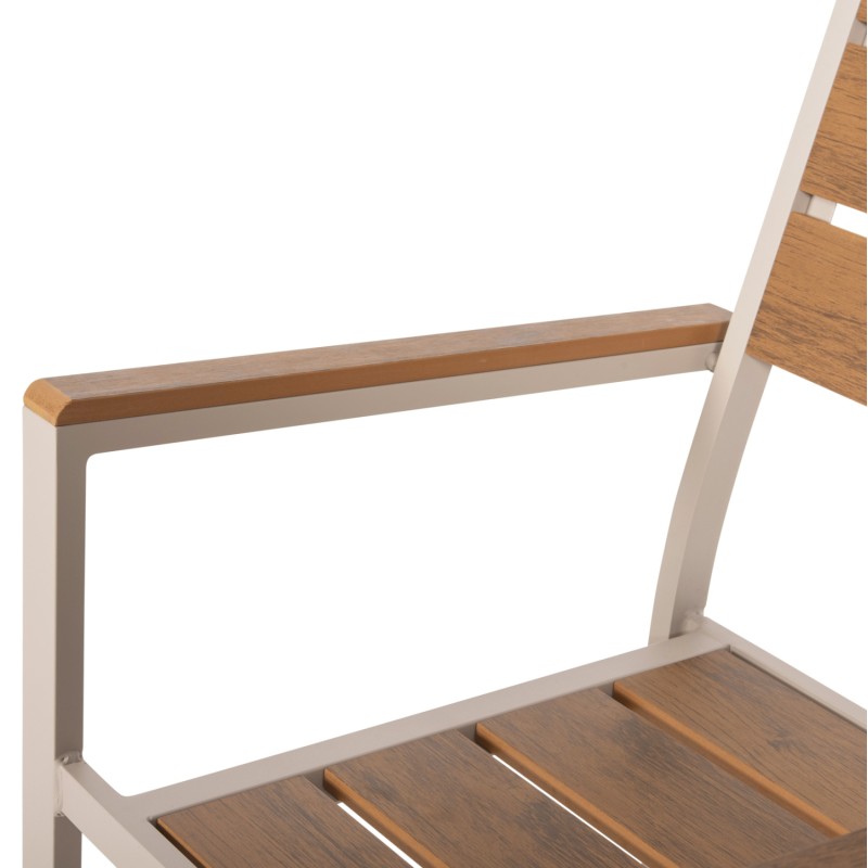 ALUMINUM ARMCHAIR SAGA FK5981.04 CHAMPAGNE-POLYWOOD IN NATURAL 55x55x86Hcm. ALUMINUM ARMCHAIR SAGA FK5981.04 CHAMPAGNE-POLYWOOD IN NATURAL 55x55x86Hcm.