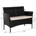 OUTDOOR LOUNGE SET 4PCS STASIA FK6089.01 SYNTHETIC RATTAN IN BLACK-CUSHIONS IN CAPPUCCINO OUTDOOR LOUNGE SET 4PCS STASIA FK6089.01 SYNTHETIC RATTAN IN BLACK-CUSHIONS IN CAPPUCCINO