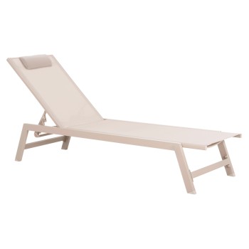 ALUMINUM SUNBED WITH HEADREST RABIA FK5982.04 IN CHAMPAGNE COLOR 191,5x60x31Hcm.