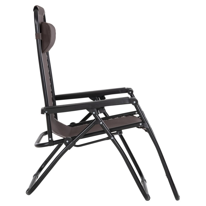 ARMCHAIR RELAX COMPANION FK5095.13 BROWN TEXTILENE-BLACK METAL 67x145x110Hcm. ARMCHAIR RELAX COMPANION FK5095.13 BROWN TEXTILENE-BLACK METAL 67x145x110Hcm.