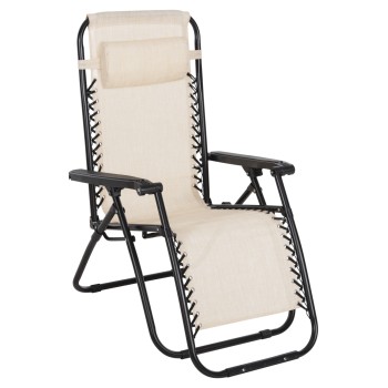 ARMCHAIR RELAX COMPANION FK5095.12 BEIGE TEXTILENE-BLACK METAL 67x145x110Hcm.