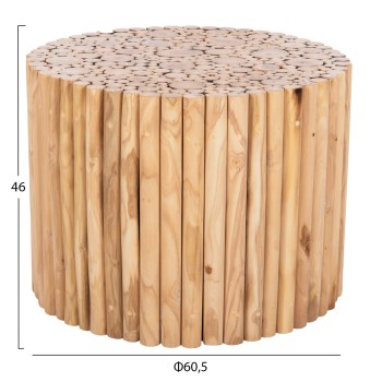 COFFEE TABLE ROUND COOTER FK9864 TEAK BRANCHES- NATURAL Φ60,5x46Hcm.
