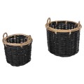 FLOOR BASKETS 2PCS POTTS FK4379 CL RATTAN IN BLACK&NATURAL Φ61+Φ45cm. FLOOR BASKETS 2PCS POTTS FK4379 CL RATTAN IN BLACK&NATURAL Φ61+Φ45cm.