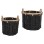 FLOOR BASKETS 2PCS POTTS FK4379 CL RATTAN IN BLACK&NATURAL Φ61+Φ45cm.