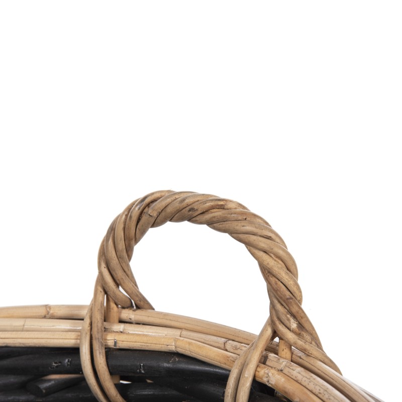 FLOOR BASKETS 2PCS POTTS FK4379 CL RATTAN IN BLACK&NATURAL Φ61+Φ45cm. FLOOR BASKETS 2PCS POTTS FK4379 CL RATTAN IN BLACK&NATURAL Φ61+Φ45cm.