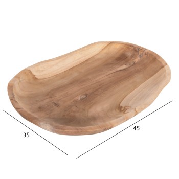 TABLE DECOR FK4293 OVAL TREY MADE OF RECYCLED TEAK WOOD 45x35x4H cm. TABLE DECOR FK4293 OVAL TREY MADE OF RECYCLED TEAK WOOD 45x35x4H cm.
