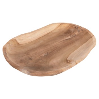 TABLE DECOR FK4293 OVAL TREY MADE OF RECYCLED TEAK WOOD 45x35x4H cm.