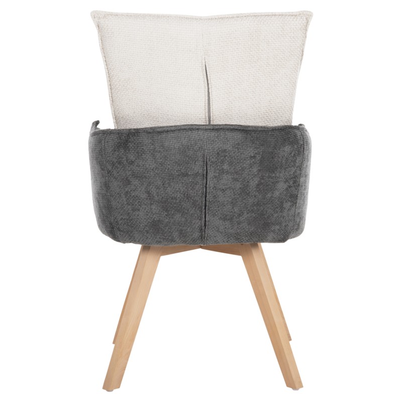 DINING ARMCHAIR REX FK9847.04 BEIGE-GREY FABRIC-BEECH WOOD LEGS 53x60x93Hcm. DINING ARMCHAIR REX FK9847.04 BEIGE-GREY FABRIC-BEECH WOOD LEGS 53x60x93Hcm.